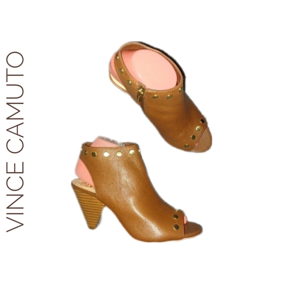 Vince Camuto Caramel Brown Leather Shoes - Picture 1 of 5